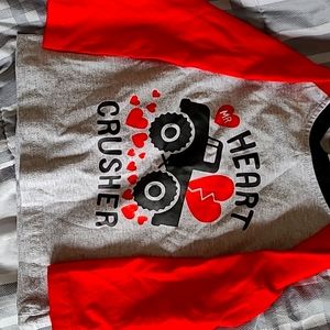 2xs (12-18 month) "Heart Crusher" long sleeved shirt. NWOT - worn for photos.